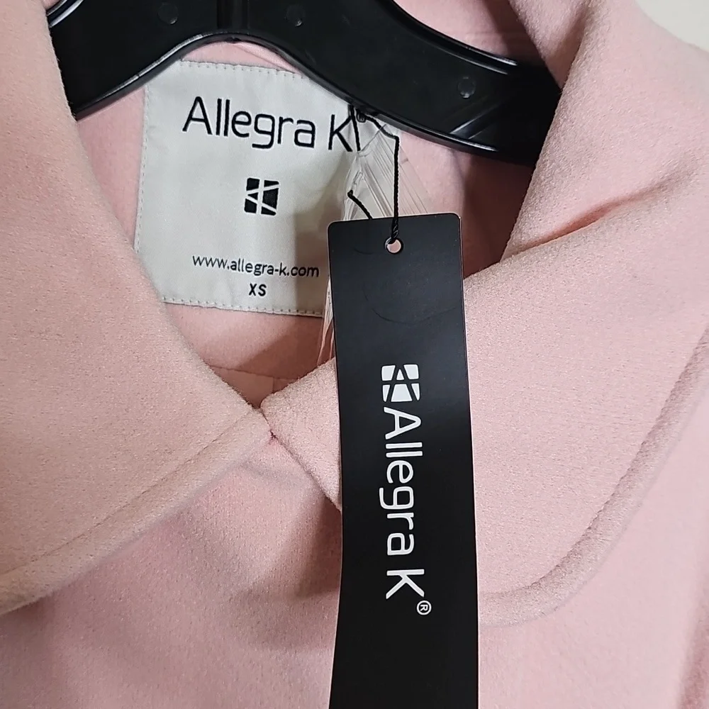Allegra K Women's Peter Pan Collar Double Breasted Long Sleeve Winter Coat
